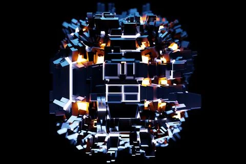 3d illustration of a pattern in the form of metal, technological plating of a Stockillustratie