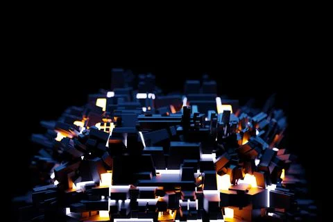 3d illustration of a pattern in the form of metal, technological plating of a Stockillustratie