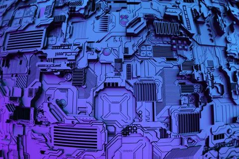 3d illustration of a pattern in the form of a metal, technological plating of Stock Illustration