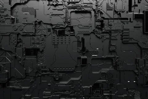 3d illustration of a pattern in the form of a metal, technological plating of Stock Illustration