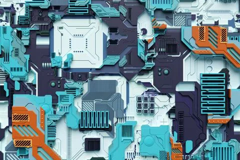 3d illustration of a pattern in the form of a metal, technological plating of 库存插图