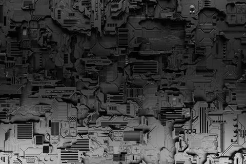 3d illustration of a pattern in the form of a metal, technological plating of Stock Illustration