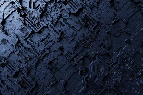 3d illustration of a pattern in the form of a metal, technological plating of 스톡 일러스트