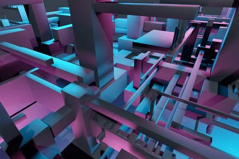 3d illustration of a pattern in the geometric form . Abstract Graphics in the Foto stock