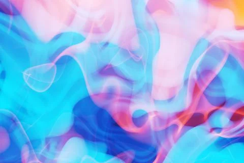 3D illustration, pattern, neon  blue and pink  a smoke in the  on a dark isol Stock Illustration