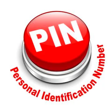 3d illustration of pin ( personal identification number) button Stock Illustration