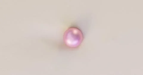 3d illustration of a pink ball the surface presses on the memory foam Illustrazione stock