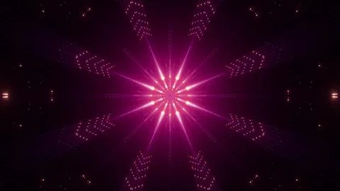 3D illustration of pink neon rays Stock Illustration