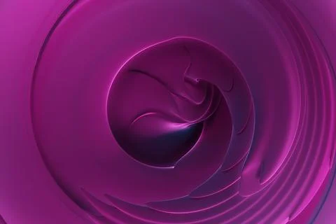 3D illustration  pink stripes in the form of wave waves, futuristic backgroun Illustrazione stock