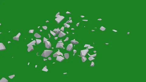 3d illustration of plane crash, falling into pieces on green background Stock Footage 296298474