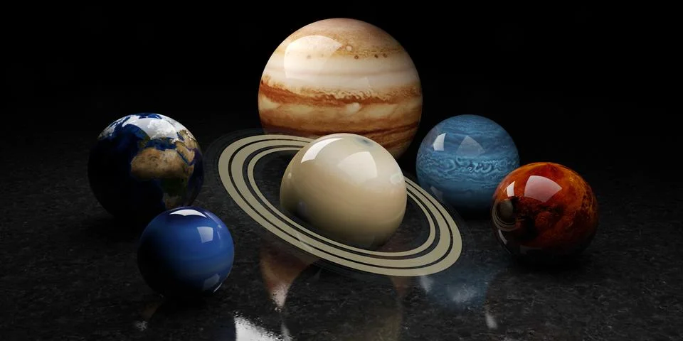 3d illustration of Planets. Elements of this image furnished by NASA. Stock Illustration