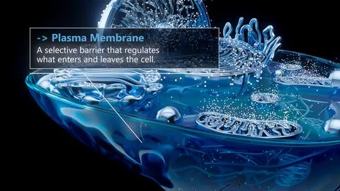 3D illustration of the plasma membrane surrounding a cell Stock Illustration