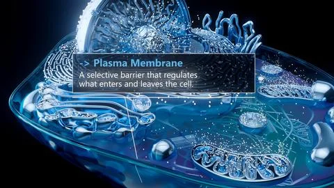3D illustration of the plasma membrane surrounding a cell Stock Illustration