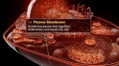 3D illustration of the plasma membrane surrounding a cell Stock Illustration