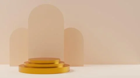 3D illustration with a platform and empty spaces. Stock Illustration