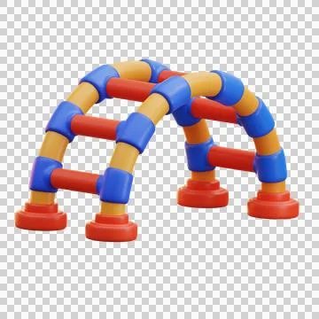 3d illustration playground monkey bars Stock Illustration