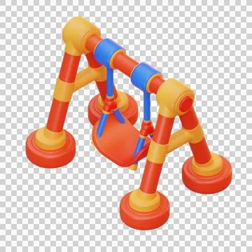 3d illustration of playground swing Stock Illustration