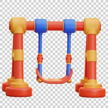 3d illustration of playground swing Stock Illustration