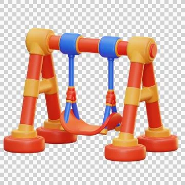 3d illustration of playground swing Stock Illustration
