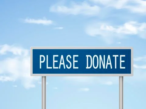 3d illustration please donate road sign Stock Illustration