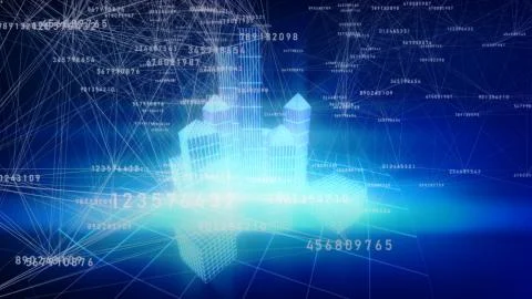 3d illustration of Plexus connection with some digital datas. Digital figures Stock Illustration