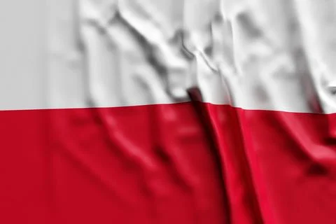 3D illustration of Poland national developing flag. Country symbol. Stock Illustration