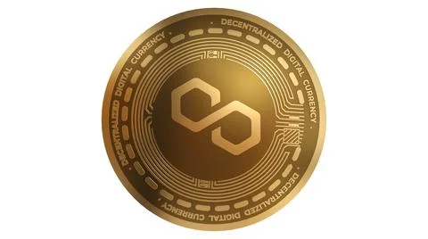 3d Illustration Polygon MATIC Cryptocurrency Coin Symbol 库存插图