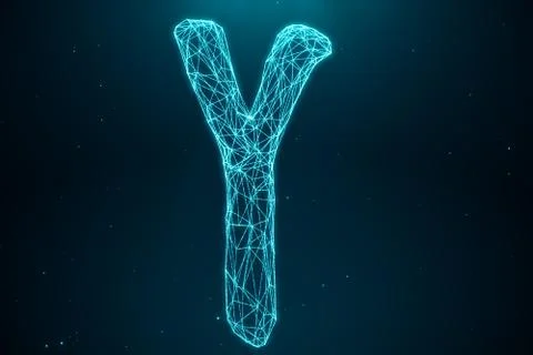 3D Illustration Polygonal Low poly Digital Artificial Y-Chromosomes Consisting Stock-Illustration