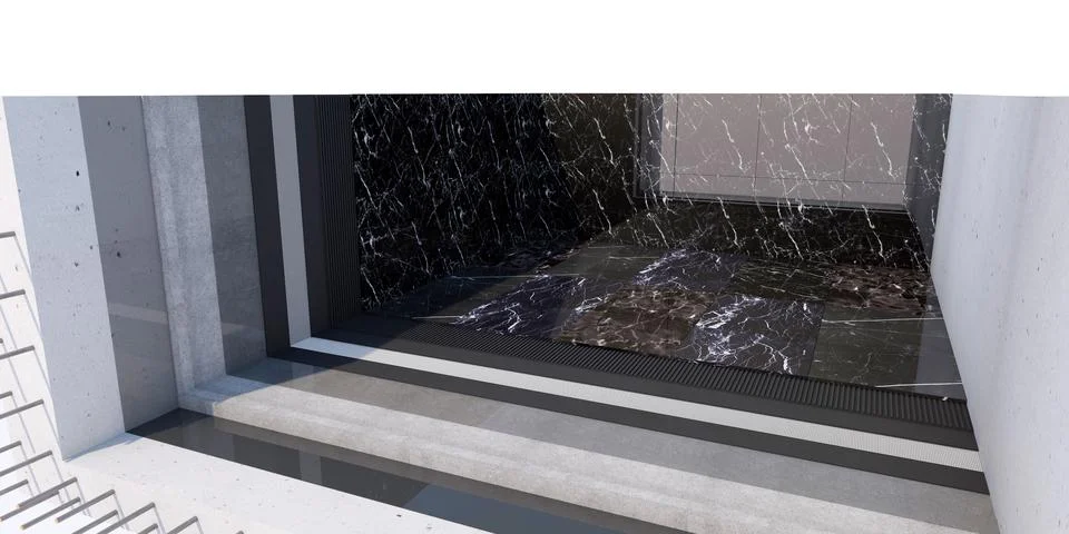 3d illustration of pool structures in section Stock Illustration