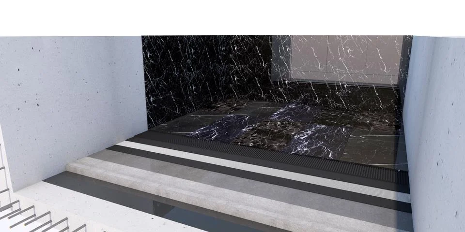 3d illustration of pool structures in section Stock Illustration