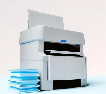 3D illustration of a printer machine Stock Illustration