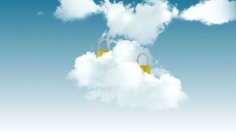 3d illustration of Private Cloud Lock 库存插图