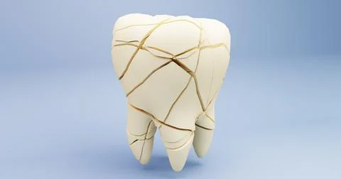 3d illustration of the problem of a cracked tooth Stockillustratie