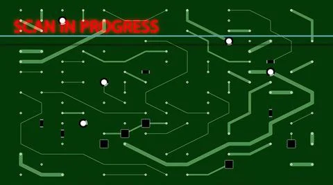 3d illustration - Process of scan circuit board in progress イラスト素材