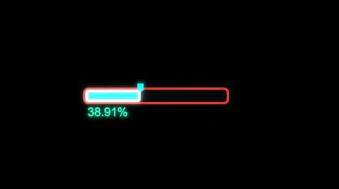 3d illustration - Progress bar motion graphic  on black background Stock Illustration