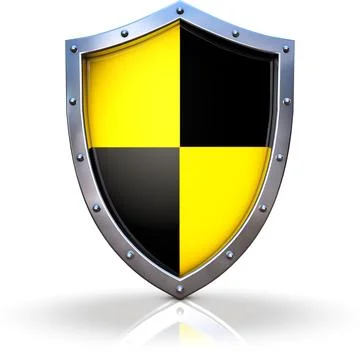 3D illustration of a protection shield Ilustración de archivo