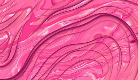 3d Illustration Psychedelic waves layers background colorful magenta and pink Stock Illustration