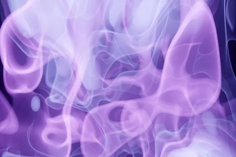 3D illustration purple abstract cloud of smoke pattern on a black isolated ba Illustrazione stock