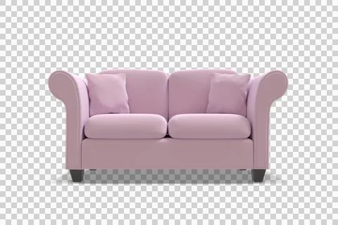 3d illustration of purple sofa Stock Illustration