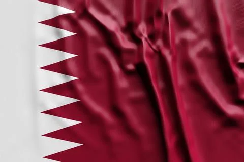 3D illustration of Qatar national developing flag. Country symbol. Stock Illustration