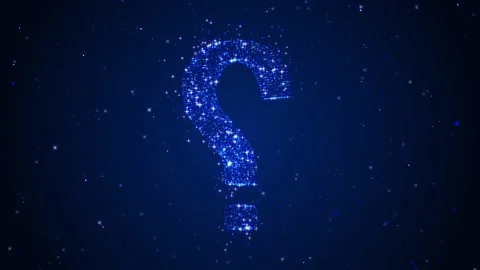 3D illustration of question mark animation,shiny and glowing sheres and stars Stock Footage 144513520