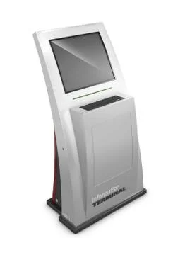 3d Illustration of Realistic Interactive Information Kiosk Terminal Stock Illustration