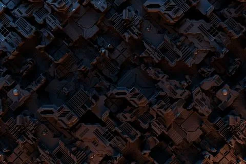 3d illustration of a realistic model of a robot or black cyber armor. Close-u イラスト素材
