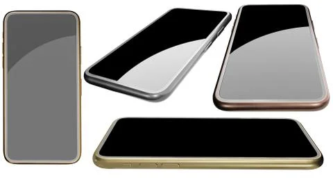 3d illustration realistic smartphone prototype mobile phone frame with templa Stock Illustration