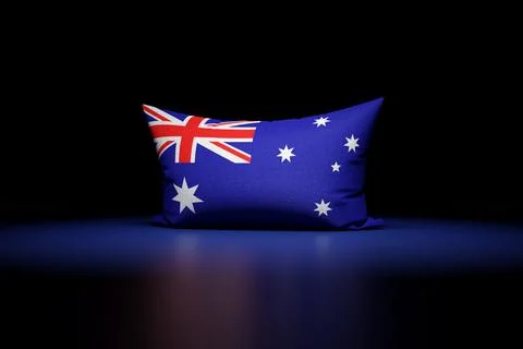 3d illustration of rectangular pillow depicting the national flag of Australi Stock Illustration