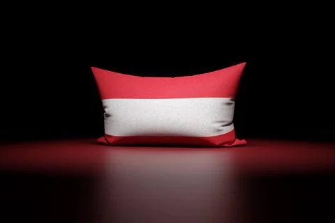 3d illustration of rectangular pillow depicting the national flag of Austria  Illustrazione stock