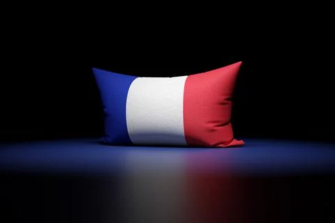 3d illustration of rectangular pillow depicting the national flag of France u Stock Illustration