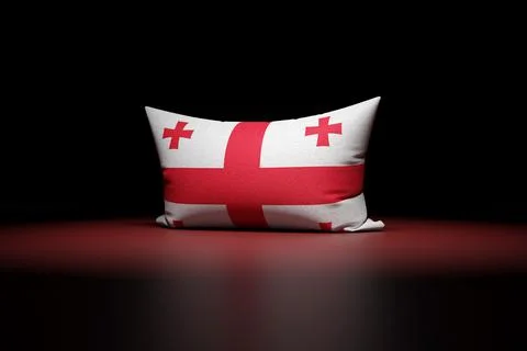 3d illustration of rectangular pillow depicting the national flag of Georgia  Stock Illustration