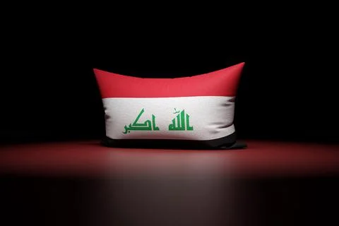 3d illustration of rectangular pillow depicting the national flag of Irak und Illustrazione stock