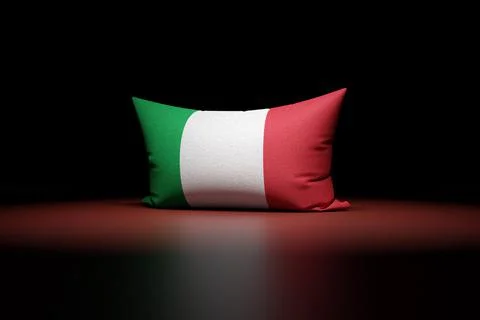 3d illustration of rectangular pillow depicting the national flag of Italy un Stock Illustration